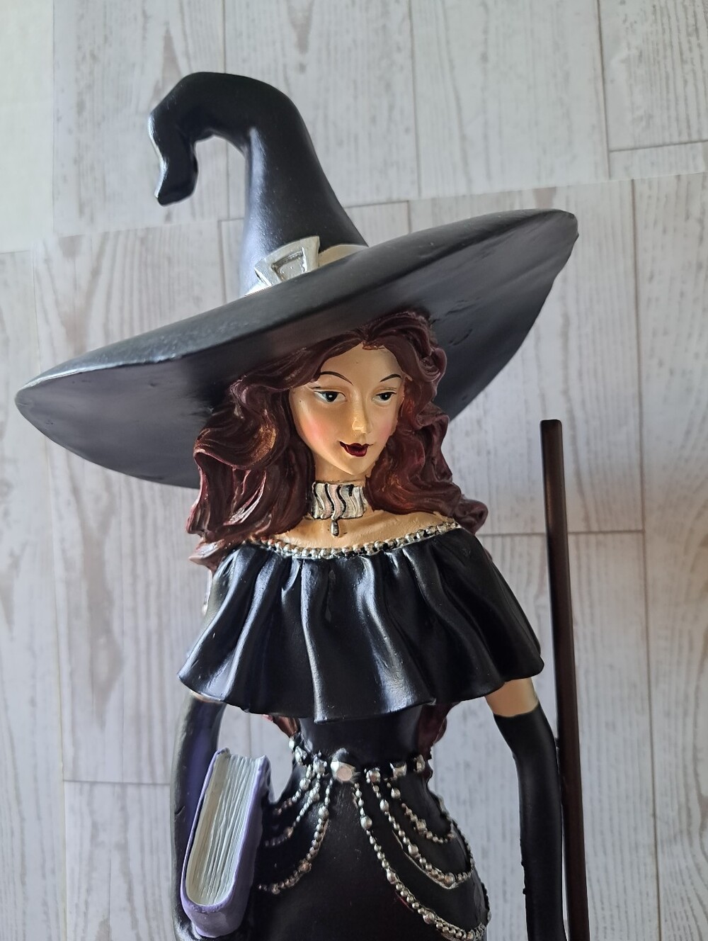 Black Witch Figurine Decorative Statue Gothic Decor Halloween Large